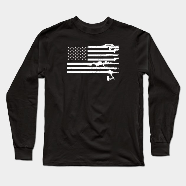 US Flag - USCM Arms - White Long Sleeve T-Shirt by CCDesign